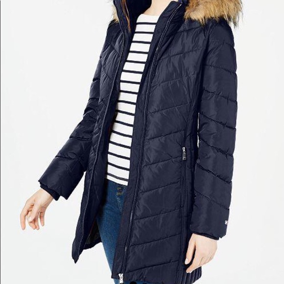 Tommy Hilfiger Women’s Fauxfur Quilted Puffer Coat - Picture 8 of 8
